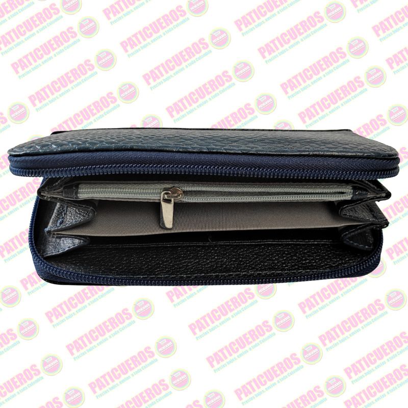 🚨 Producto En Liquidación / Billetera Cuero Bovino Colombiana Cremallera Cierre Mujer Dama Bolsillo Celular