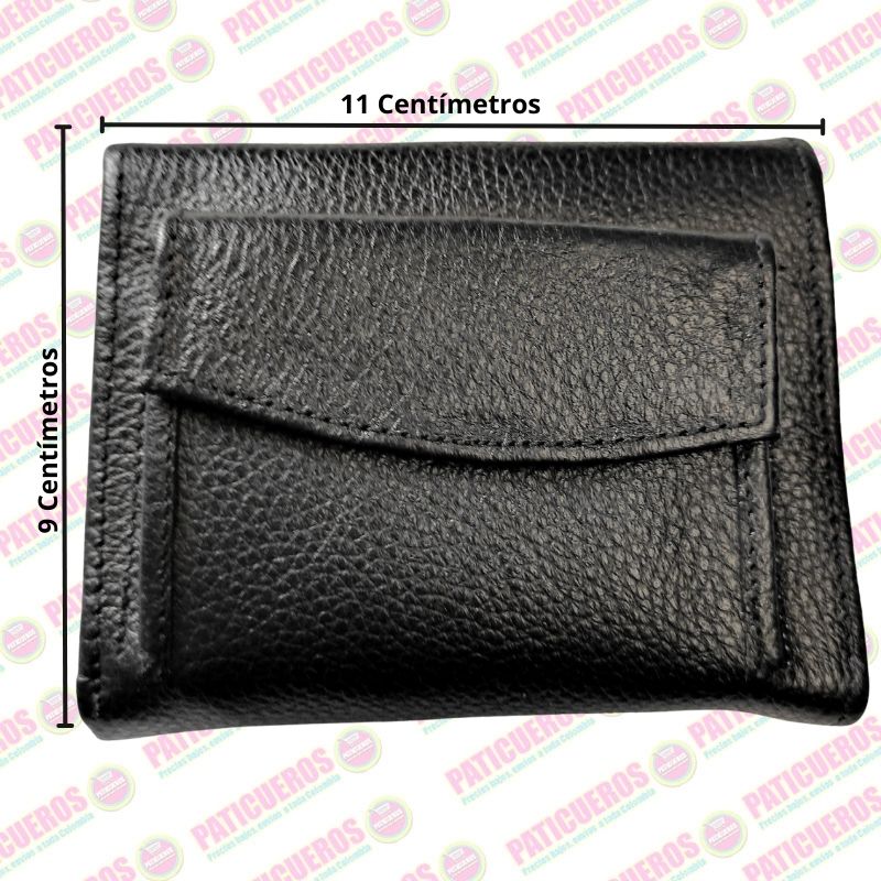 🚨 Producto En Liquidación / Billetera en cuero bovino pequeña – Elegante, práctica y con caja de regalo