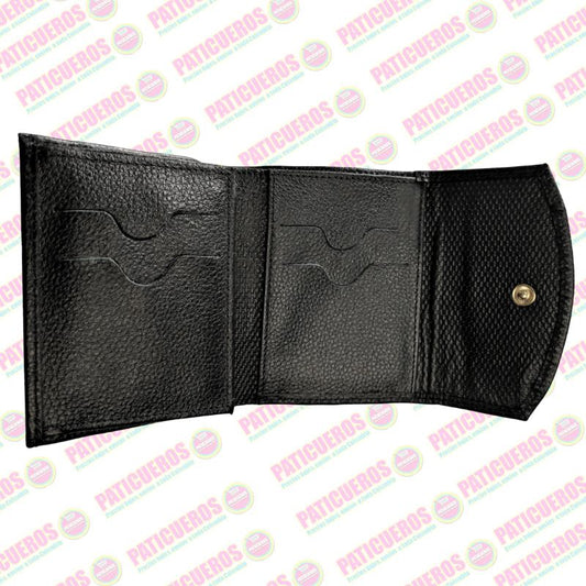 🚨 Producto En Liquidación / Billetera en cuero bovino pequeña – Elegante, práctica y con caja de regalo