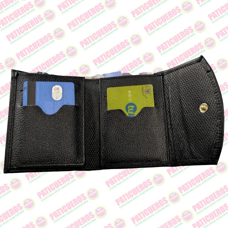 🚨 Producto En Liquidación / Billetera en cuero bovino pequeña – Elegante, práctica y con caja de regalo