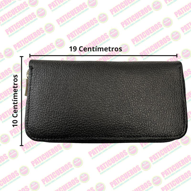 🚨 Producto En Liquidación / Billetera Cuero Bovino Colombiana Cremallera Cierre Mujer Dama Bolsillo Celular