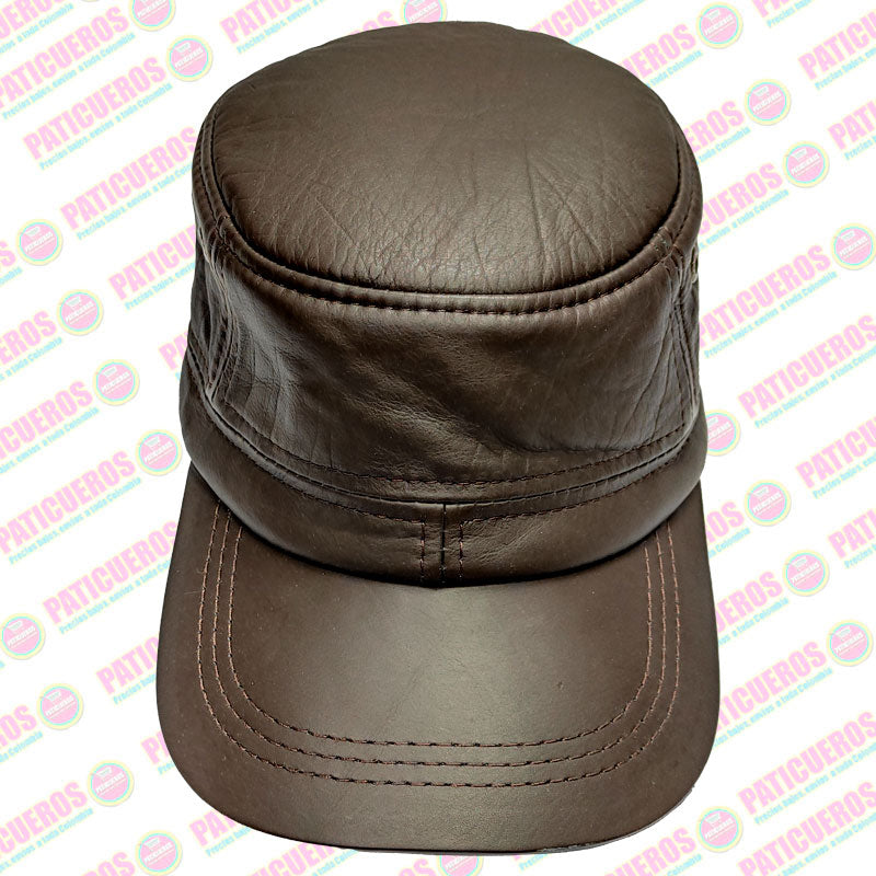 🎁 Envío Gratis / Gorra Cachucha Estilo Militar Cubana Cuero Genuino Unisex