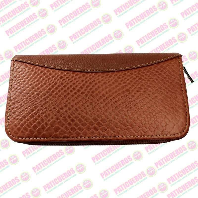 🚨 Producto En Liquidación / Billetera Cuero Bovino Colombiana Cremallera Cierre Mujer Dama Bolsillo Celular