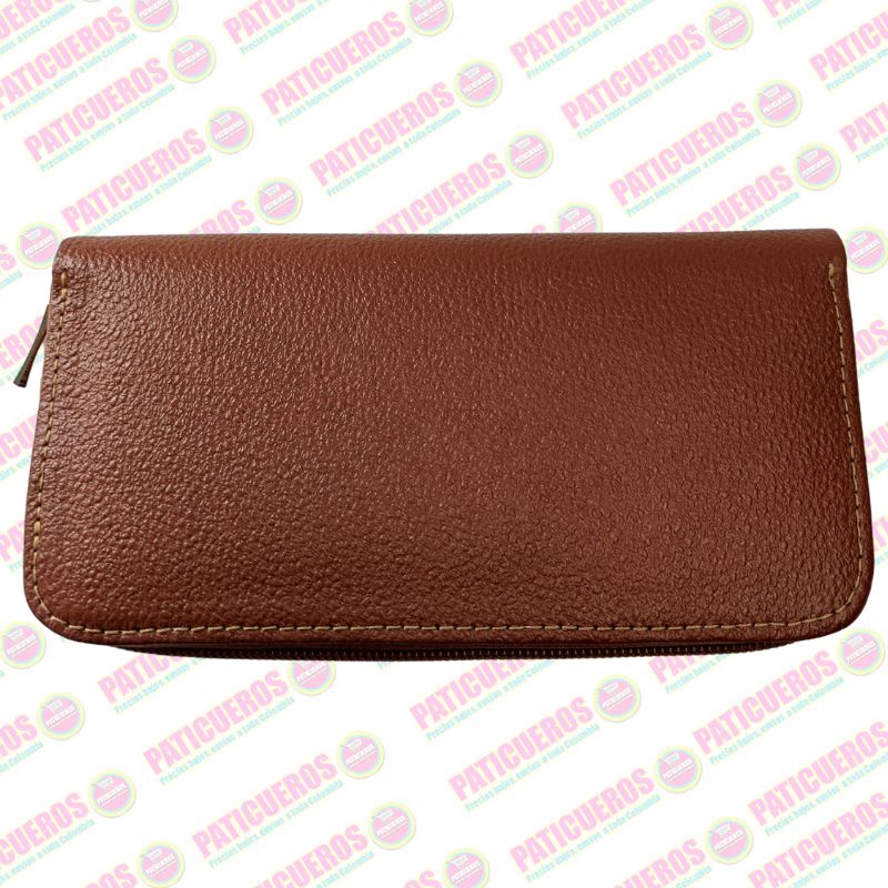 🚨 Producto En Liquidación / Billetera Cuero Bovino Colombiana Cremallera Cierre Mujer Dama Bolsillo Celular