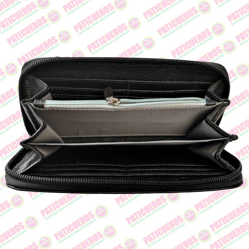 🚨 Producto En Liquidación / Billetera Cuero Bovino Colombiana Cremallera Cierre Mujer Dama Bolsillo Celular