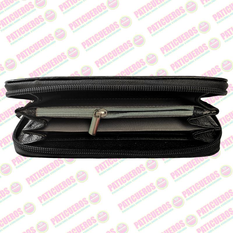 🚨 Producto En Liquidación / Billetera Cuero Bovino Colombiana Cremallera Cierre Mujer Dama Bolsillo Celular