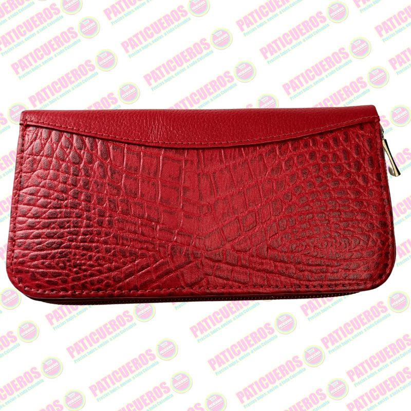 🚨 Producto En Liquidación / Billetera Cuero Bovino Colombiana Cremallera Cierre Mujer Dama Bolsillo Celular