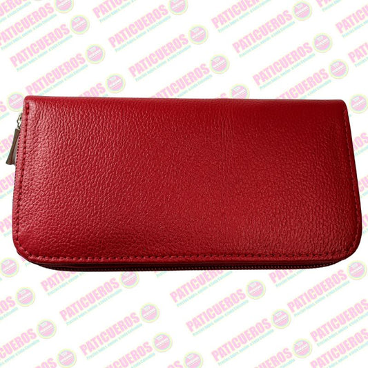 🚨 Producto En Liquidación / Billetera Cuero Bovino Colombiana Cremallera Cierre Mujer Dama Bolsillo Celular