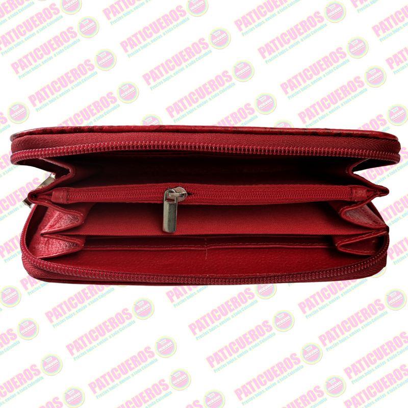 🚨 Producto En Liquidación / Billetera Cuero Bovino Colombiana Cremallera Cierre Mujer Dama Bolsillo Celular