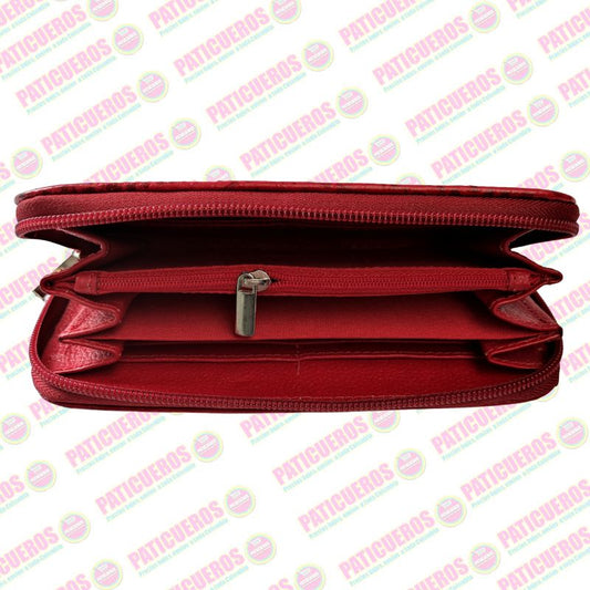 🚨 Producto En Liquidación / Billetera Cuero Bovino Colombiana Cremallera Cierre Mujer Dama Bolsillo Celular