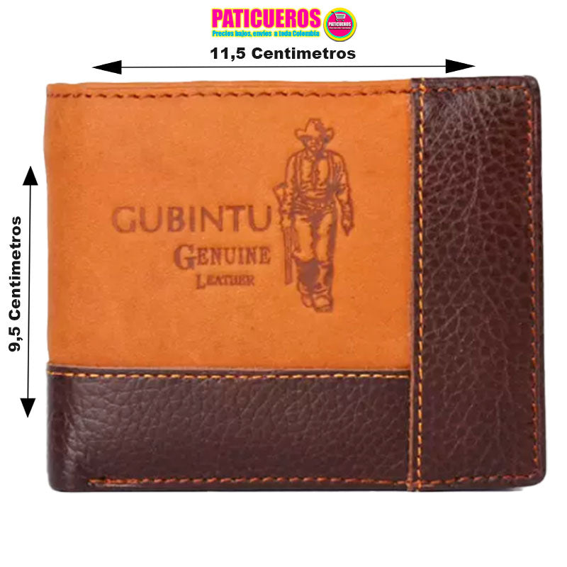 🚨 Producto En Liquidación / Billetera En Cuero Gubintu Importada 16 Bolsillos Hombre