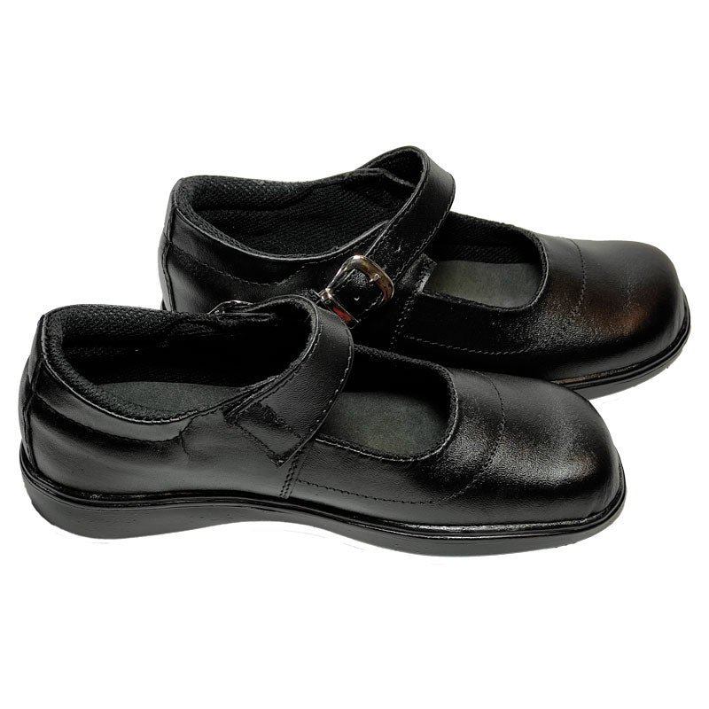 🚨 Producto En Liquidación / Zapatos En Cuero Negro Estilo Mafalda Para Mujer