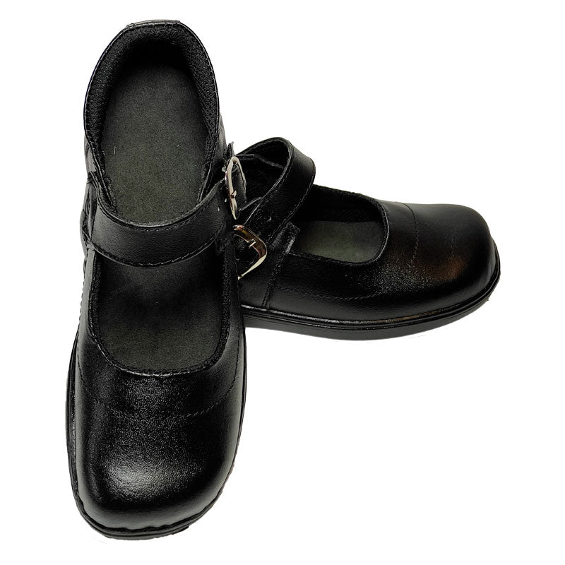 🚨 Producto En Liquidación / Zapatos En Cuero Negro Estilo Mafalda Para Mujer